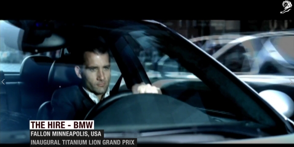 2003년 티타늄 라이언즈 그랑프리를 수상한 BMW 통합 캠페인 '더 하이어'. ⓒCannes Lions
