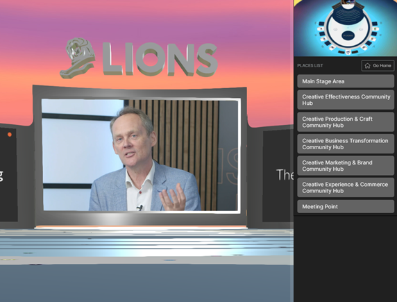 스페이셜 웹(Spatial Web)으로 접속하면 2021 칸 라이언즈 라이브 가상 공간으로 이동할 수 있다. ⓒCannes Lions
