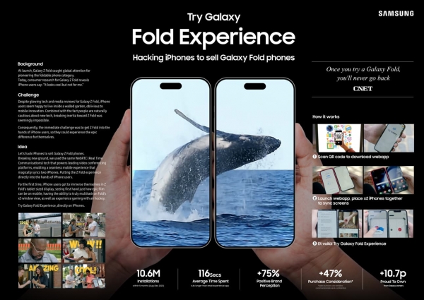 트라이 갤럭시 폴드 익스피리언스(TRY GALAXY FOLD EXPERIENCE) . ⓒCANNES LIONS